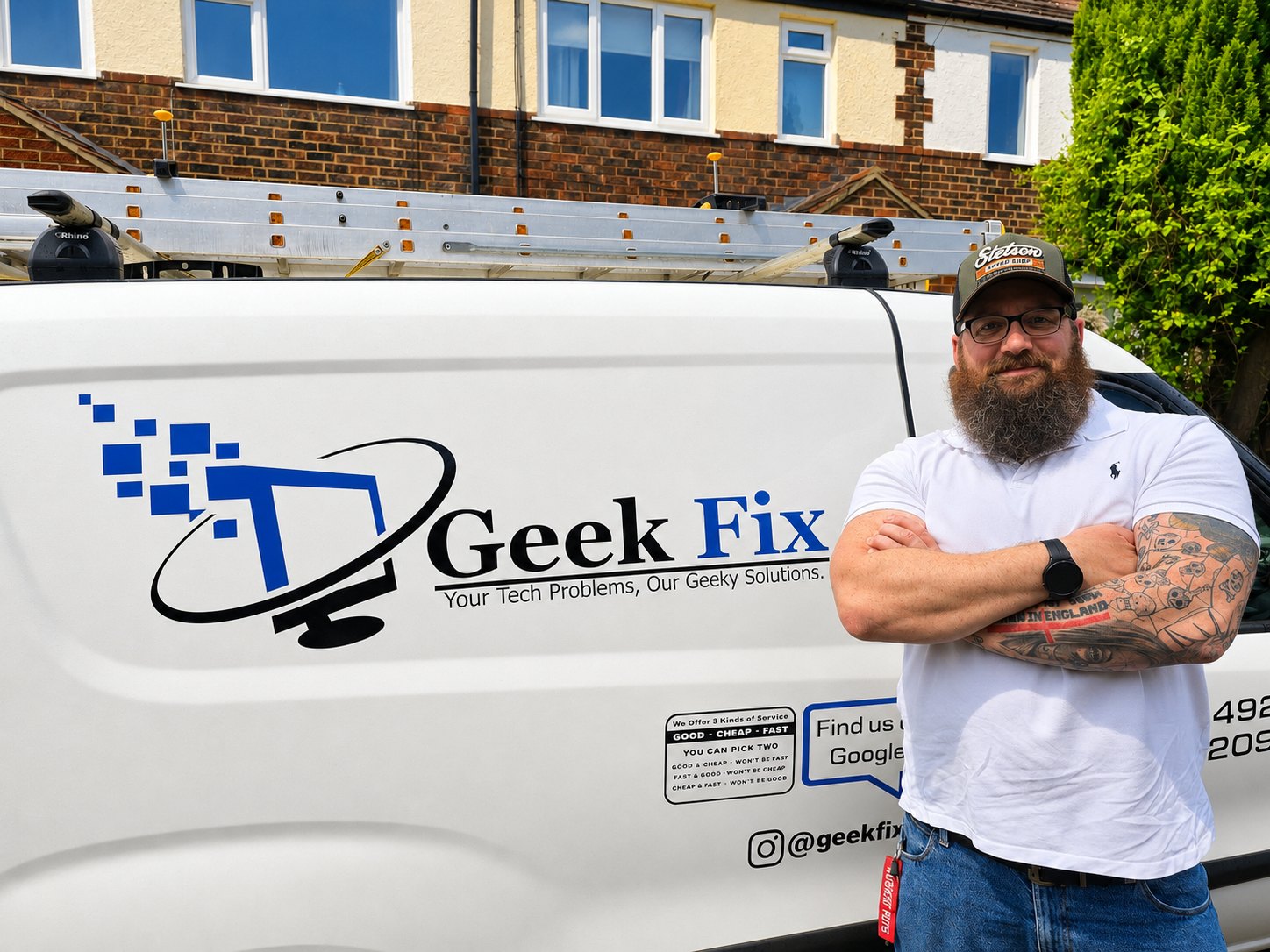 Alex Burckhardt with the Geek Fix van — WiFi & Network specialist serving Yorkshire